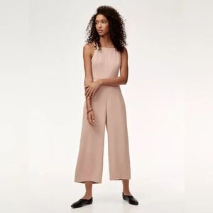 Aritzia Wilfred Ecoulement Tie Back Wide Leg Jumpsuit Pink Sz 2 Feminine